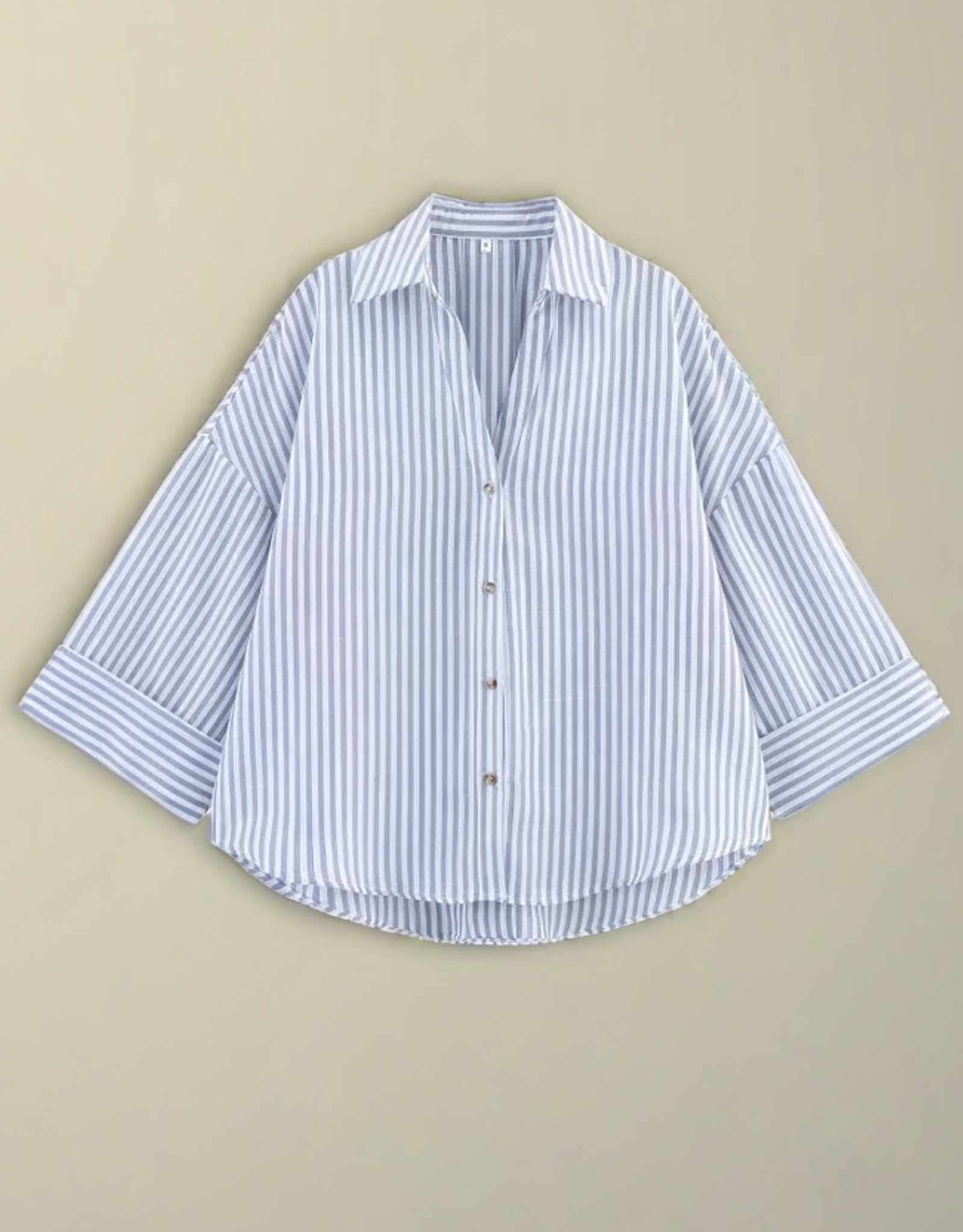 Camicia Donna a Righe Bianche – Linea Morbida con Maniche Ampie