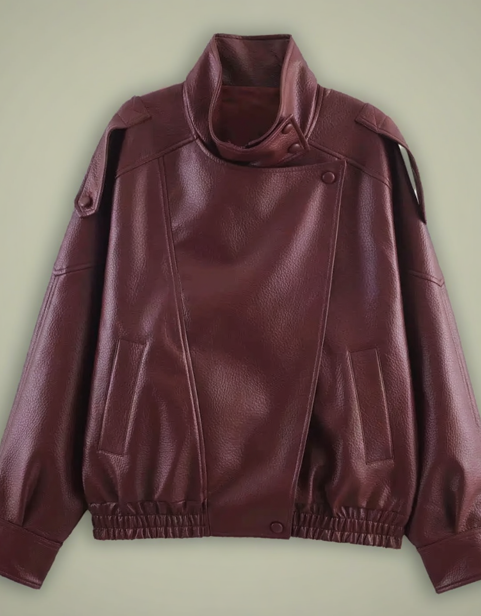 Giacca Donna in Ecopelle – Linea Oversize con Bottoni, Stile Casual Chic
