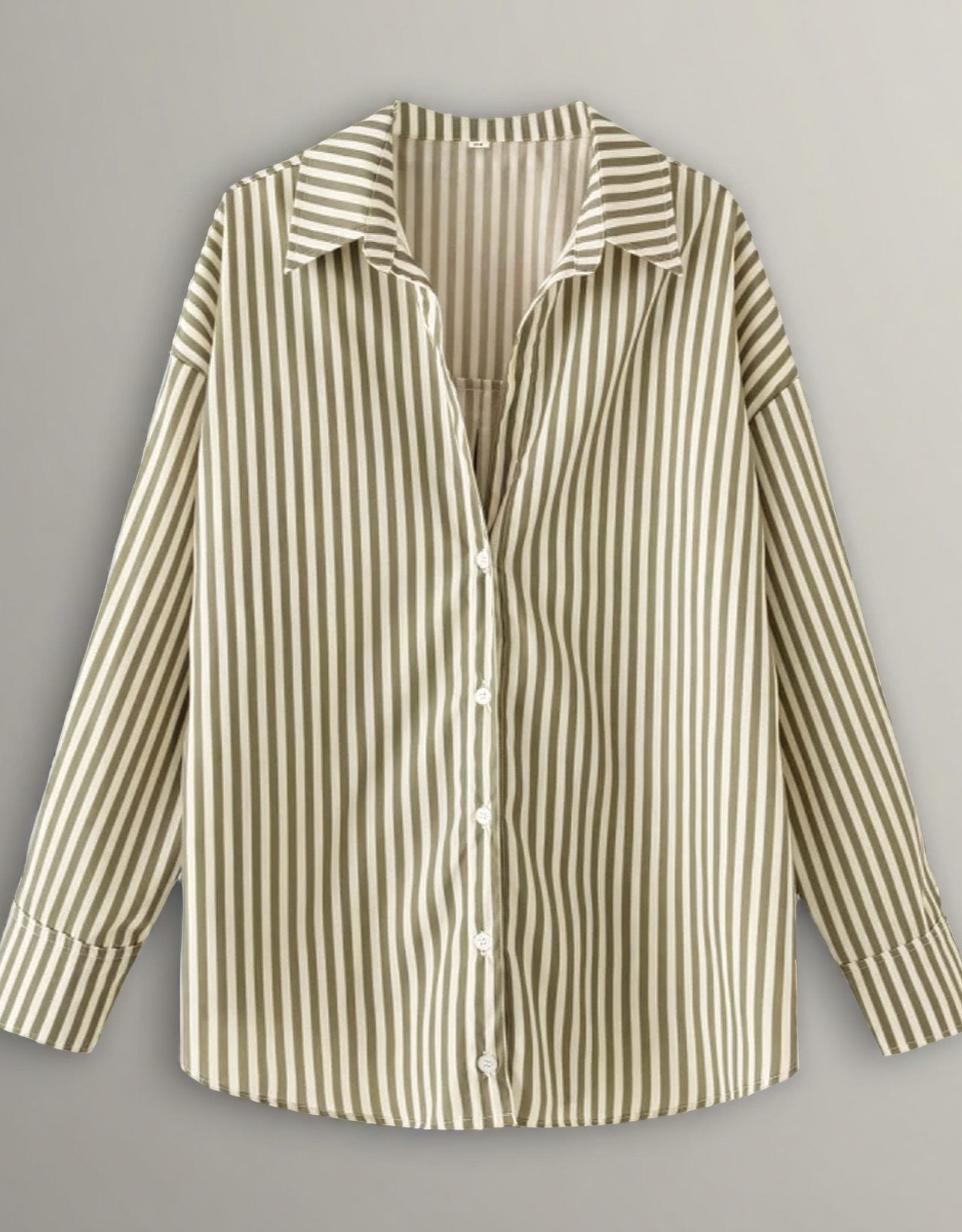 Camicia Donna a Righe con Bottoni – Maniche Lunghe, Linea Morbida Casual