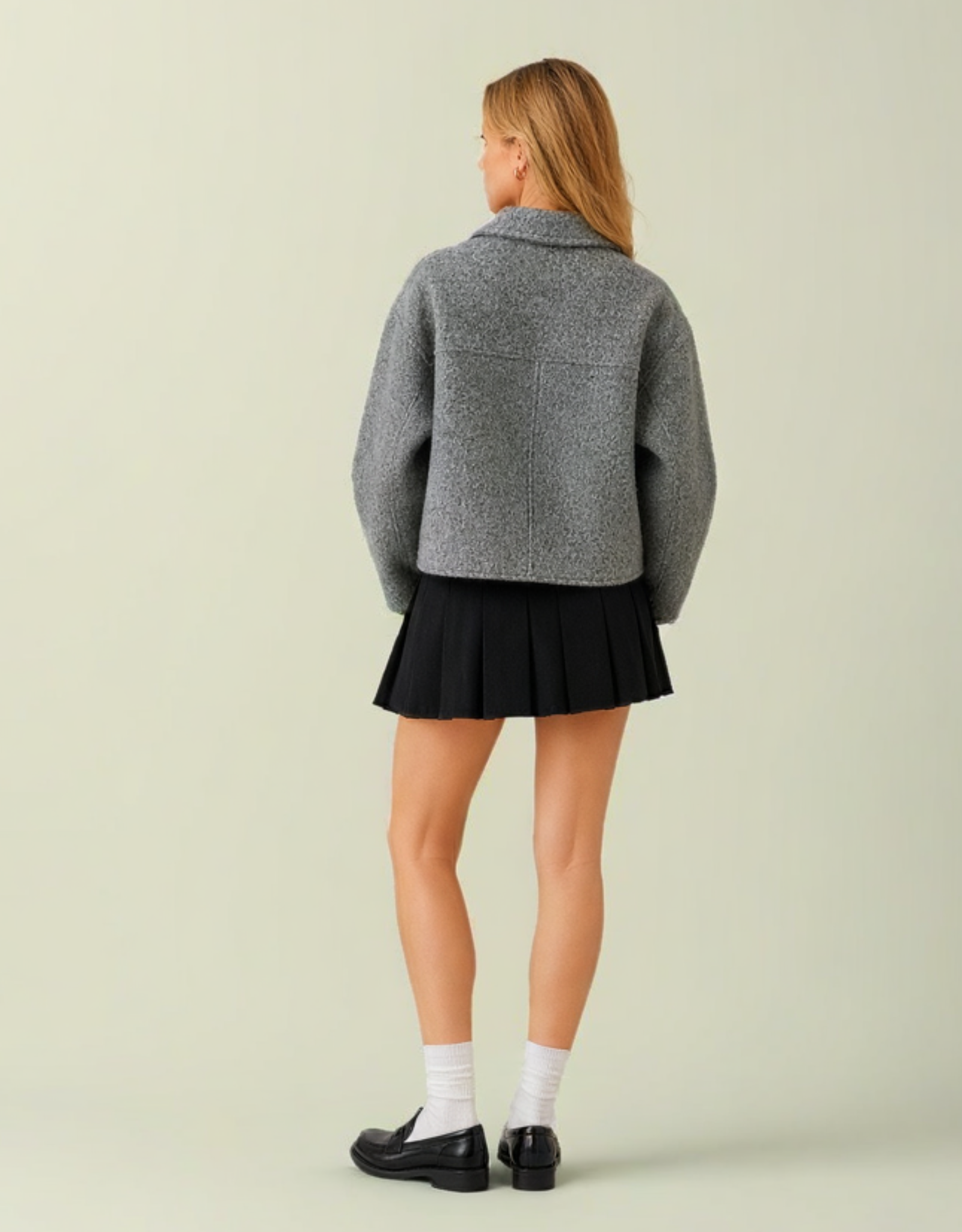 Giacca Donna Corta in Tweed – Linea Cropped con Zip, Stile Elegante