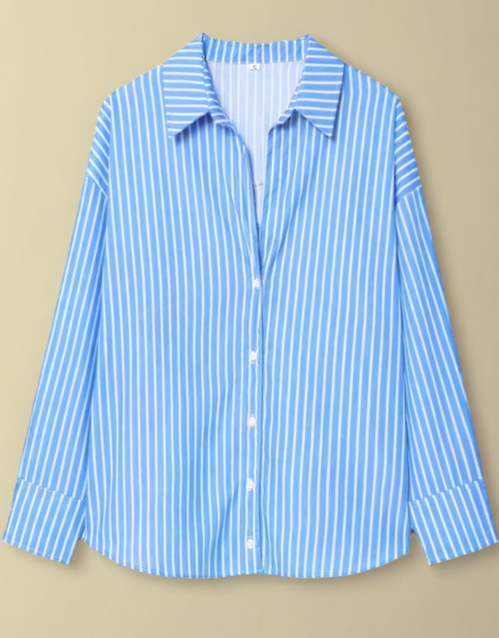 Camicia Donna a Righe con Bottoni – Maniche Lunghe, Linea Morbida Casual