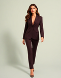 Blazer Donna Marrone – Bottone Singolo, Linea Slim Elegante